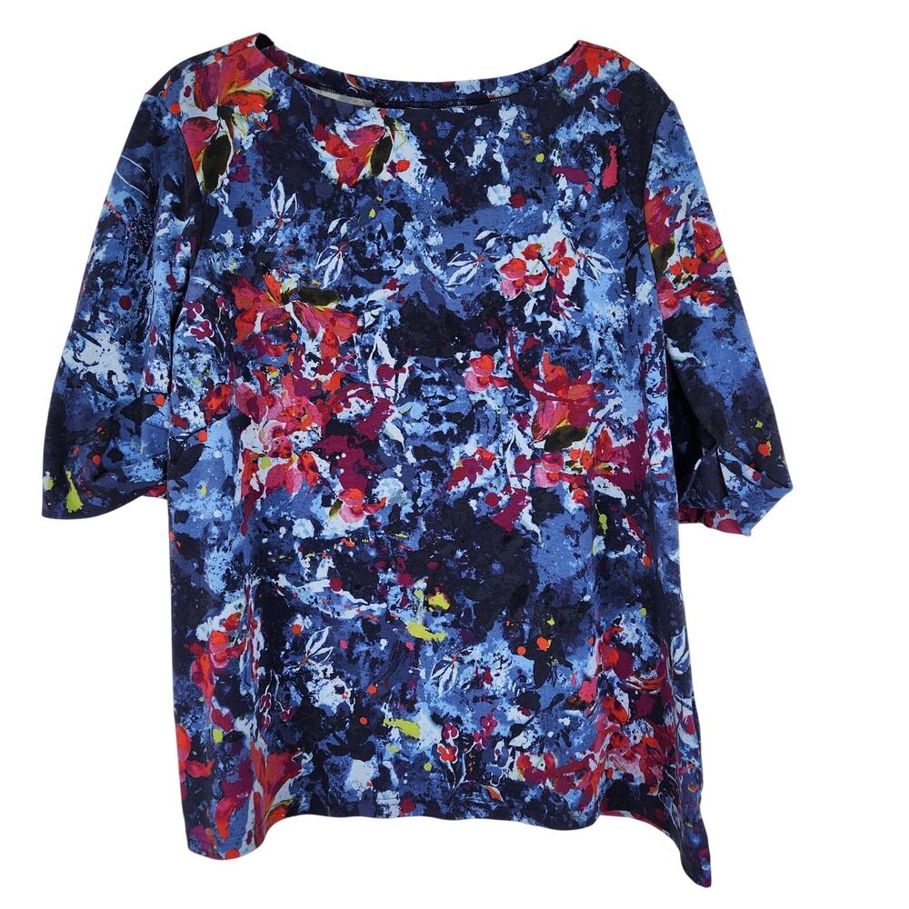 Lauren Ralph Lauren Black Label Blue Floral Blouse Women's 3X